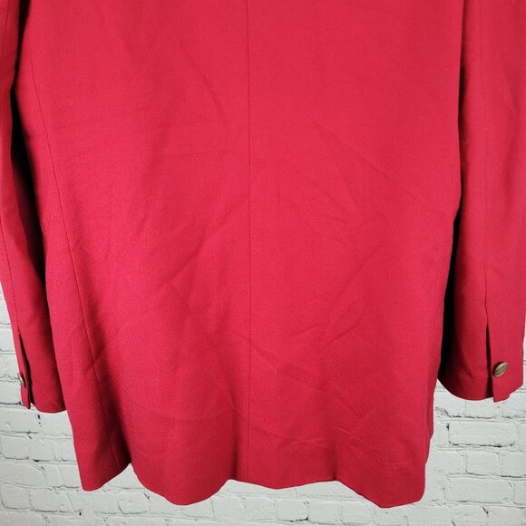 VTG Talbots Red 100% Worsted Wool Gold Button Blazer Jacket USA Made Size 16 - Picture 12 of 15